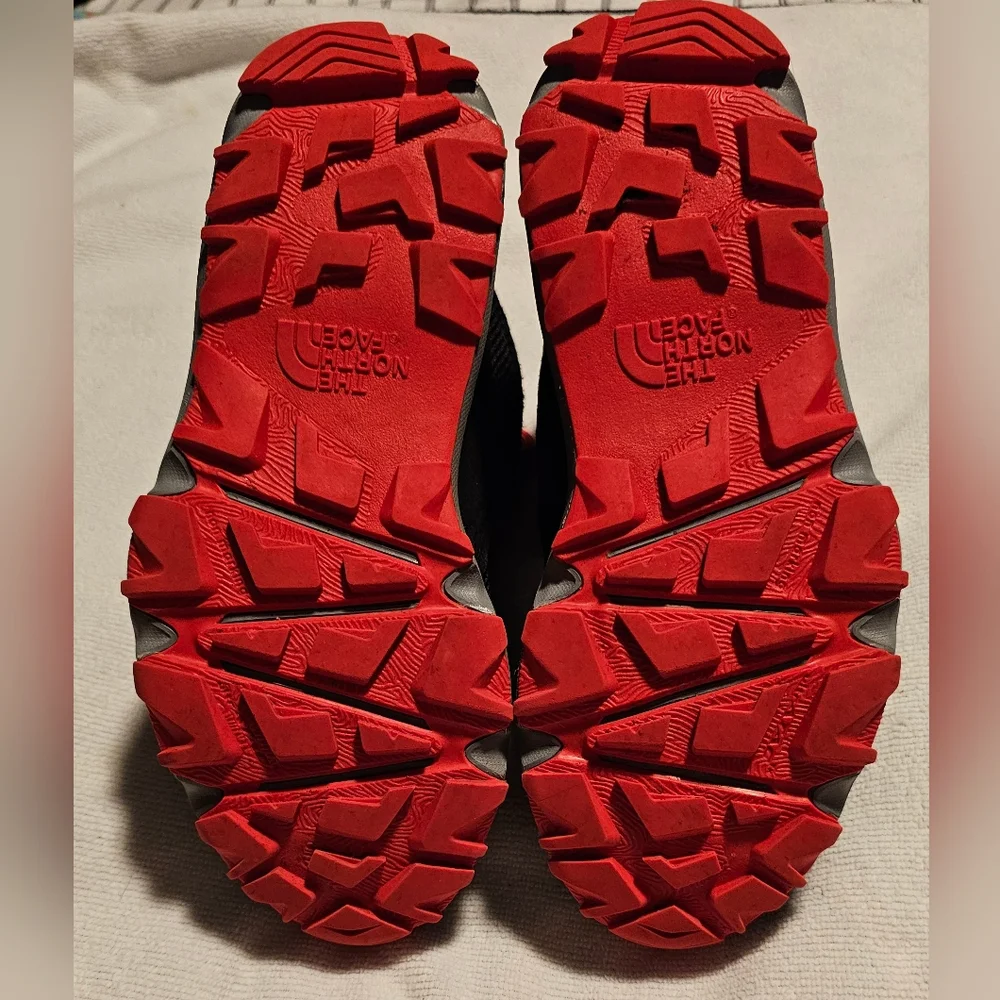 The North Face Kids Black and Red Waterproof Hiking Boots